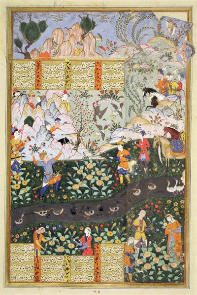 No.3451 La chasse au canard de Zal avant sa rencontre avec Rudaba, illustration du 
